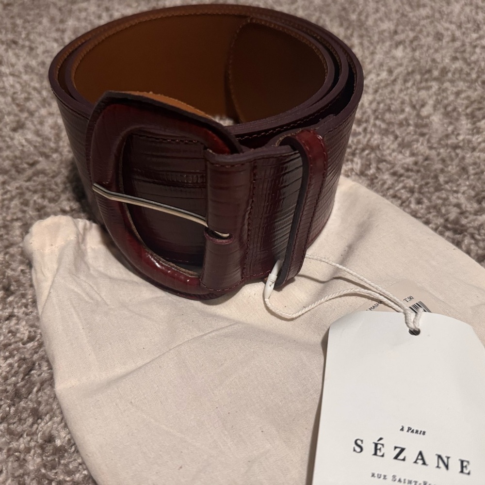 BNWT | Sezane Belt (Oversized) | Size 90 | Sold Out Online | Wine Red - Picture 4 of 4